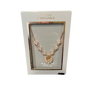Believe by Brilliance Rose Gold 18" Flower Necklace NEW IN BOX